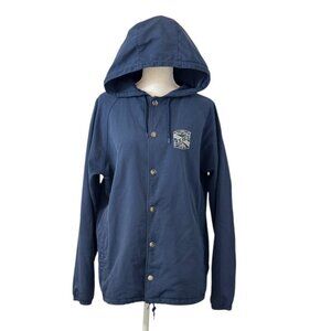 Dakine Jacket Men's Size Medium Navy Blue Rambler Collection Snap Lined Hood